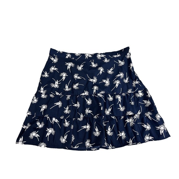 Anthropologie Porridge Skirt Size M Women’s Side Zip Blue White Print - Picture 1 of 5